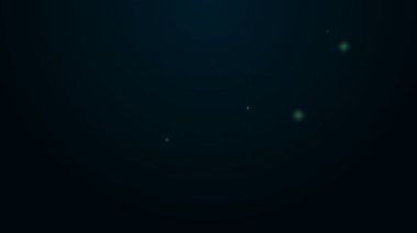 Parlayan neon hattı Gamepad simgesi siyah arkaplanda izole edildi. Oyun kontrolörü. 4K Video hareketli grafik canlandırması