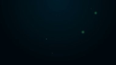 Parlayan neon hattı Kum Torbası simgesi siyah arkaplanda izole edildi. 4K Video hareketli grafik canlandırması