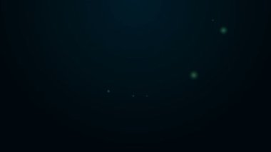 Tee ikonunda parlayan neon hattı golf topu siyah arkaplanda izole edildi. 4K Video hareketli grafik canlandırması