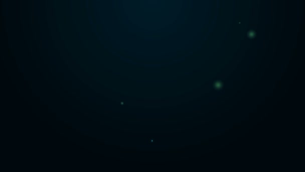 Świecąca neonowa ikona Kettlebell odizolowana na czarnym tle. Urządzenia sportowe. 4K Animacja graficzna ruchu wideo — Wideo stockowe