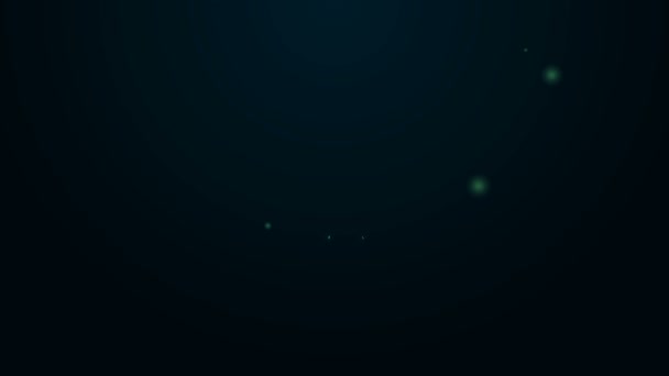 Zářící neonová čára Golfový míček na tee ikonu izolované na černém pozadí. Grafická animace pohybu videa 4K
