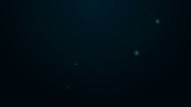 Parlayan neon hattı Terzi dükkânı simgesi siyah arka planda izole edildi. 4K Video hareketli grafik canlandırması