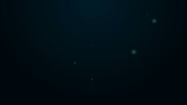Parlayan neon hattı konumlandırma terzisi simgesi siyah arkaplanda izole edildi. 4K Video hareketli grafik canlandırması