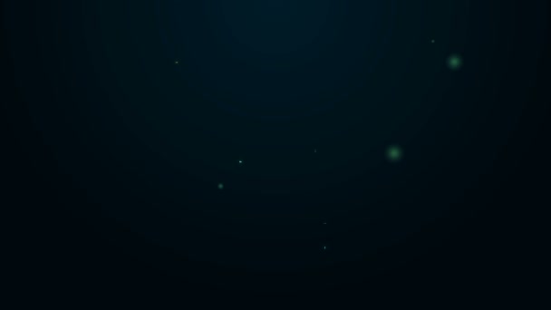 Leuchtende Leuchtschrift Mautstraßenschild. Wegweiser-Symbol isoliert auf schwarzem Hintergrund. Zeigersymbol. Straßeninformationsschild. Wegweiser. 4K Video Motion Grafik Animation — Stockvideo