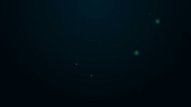 Parlayan neon hattı Kilidi siyah arkaplanda izole edilmiş bilgisayar monitör simgesi üzerinde. Güvenlik, güvenlik, koruma kavramı. Güvenli bir ağ. 4K Video hareketli grafik canlandırması