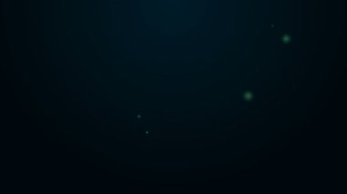 Siyah zemin üzerinde izole edilmiş ok simgesiyle parlayan neon hattı Quiver. 4K Video hareketli grafik canlandırması