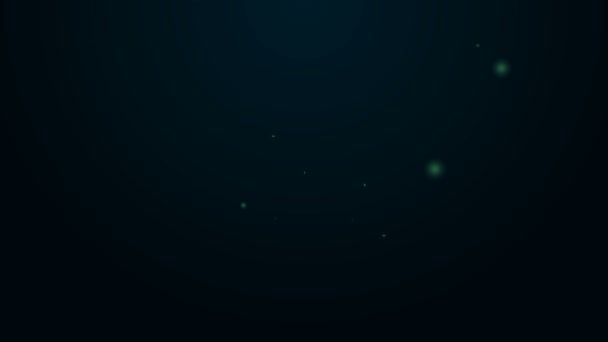 Linha de néon brilhante ícone cabeça Coringa isolado no fundo preto. Sinal de bobo. Animação gráfica em movimento de vídeo 4K — Vídeo de Stock