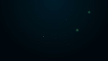 Parlayan neon çizgisi Kararname, kağıt, parşömen, parşömen simgesi siyah arkaplanda izole edilmiş. 4K Video hareketli grafik canlandırması