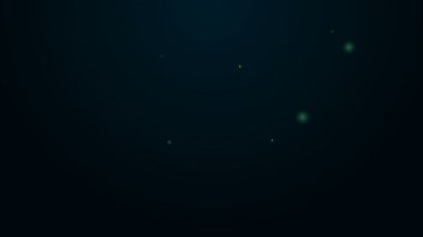 Parlayan neon çizgisi Kararname, kağıt, parşömen, parşömen simgesi siyah arkaplanda izole edilmiş. 4K Video hareketli grafik canlandırması