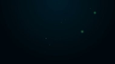 Parlayan neon hattı Siyah zemin üzerinde el simgesi kilidi izole edildi. Asma kilit işareti. Güvenlik, güvenlik, koruma, gizlilik kavramı. 4K Video hareketli grafik canlandırması