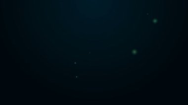 Siyah arkaplanda çapraz iz simgesi olan parlak neon hattı kalkanı. Kalkan ve reddedildi. Reddetme bildirimi. 4K Video hareketli grafik canlandırması