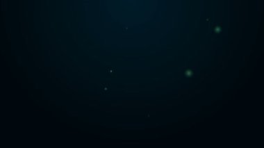 Gezici simgede parlayan neon hattı sistemi hatası siyah arkaplanda izole edildi. Kod hatası konsepti. Sistemde hata var. Böcek araması. 4K Video hareketli grafik canlandırması