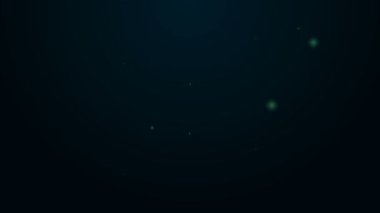 Parlayan neon çizgisi göz tarama simgesi siyah arkaplanda izole edildi. Göz taraması yapılıyor. Güvenlik kontrol sembolü. Siber göz işareti. 4K Video hareketli grafik canlandırması