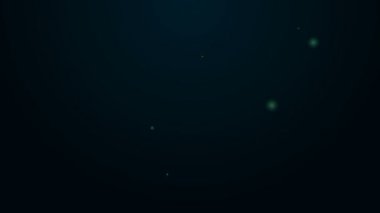 Parlayan neon hattı USB flash disk simgesi siyah arkaplanda izole edildi. 4K Video hareketli grafik canlandırması