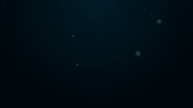 Parlayan neon hattı kalkanı ve göz simgesi siyah arkaplanda izole edildi. Güvenlik, güvenlik, koruma, gizlilik kavramı. 4K Video hareketli grafik canlandırması