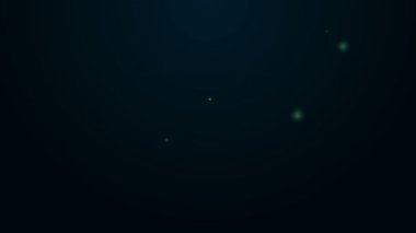 Parlayan neon hattı evcil hayvan evi simgesi siyah arkaplanda izole edildi. 4K Video hareketli grafik canlandırması
