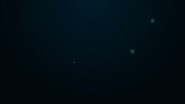 Parlayan neon çizgisi Eller ve hayvanların ayak izi ikonu siyah arkaplanda izole edildi. Yüreğindeki evcil hayvan pençesi. Hayvanlara sevgiler. 4K Video hareketli grafik canlandırması