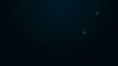 Parlayan neon çizgisi Paw yazdırma simgesi siyah arkaplanda izole edildi. Köpek ya da kedi pençesi izi. Hayvan izleri. 4K Video hareketli grafik canlandırması