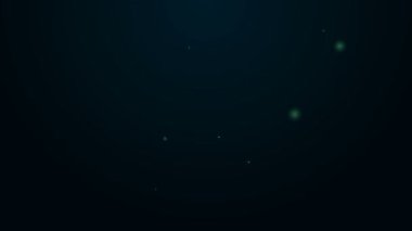 Parlayan neon hattı Pet çanta simgesi siyah arkaplanda izole edildi. Hayvanlar, köpekler ve kediler için taşıyıcı. Hayvanlar için konteynır. Hayvan taşıma kutusu. 4K Video hareketli grafik canlandırması