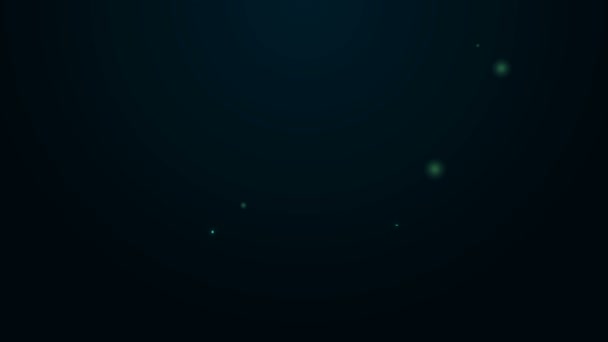 Zářící neonová čára Ikona inkognito okna prohlížeče izolovaná na černém pozadí. Grafická animace pohybu videa 4K — Stock video