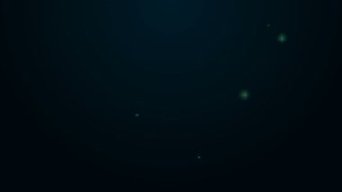 Siyah arka planda izole edilmiş soru işareti simgesi olan parlak neon çizgisi insan kafası. 4K Video hareketli grafik canlandırması