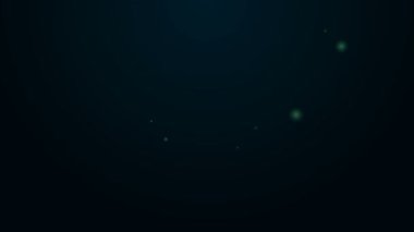 Parlayan neon hattı insan kaynakları simgesi siyah arkaplanda izole edildi. İnsan kaynakları yönetimi kavramı, profesyonel personel araştırması, baş avcı işi. 4K Video hareketli grafik canlandırması