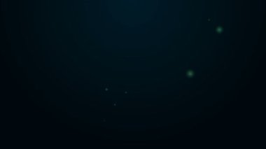 Siyah arkaplanda izole edilmiş bir insan simgesini aramak için parlayan neon çizgisi El. İşe alım ya da seçim konsepti. Çalışanları ve işi ara. 4K Video hareketli grafik canlandırması