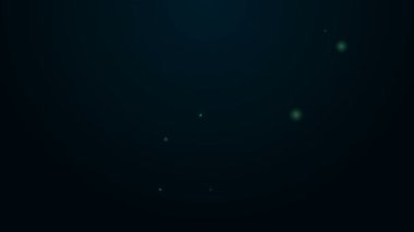 Parlayan neon hattı iş adamı simgesi siyah arkaplanda izole edildi. İş simgesi kullanıcı profili simgesi simgesi. Erkek kullanıcı işareti. 4K Video hareketli grafik canlandırması
