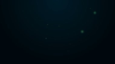 Parlayan neon hattı İşçi konumu simgesi siyah arkaplanda izole edildi. 4K Video hareketli grafik canlandırması
