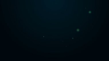 Parlayan neon hattı Bilgisayar monitörü simgesi siyah arkaplanda izole edildi. Elektronik cihaz. Ön manzara. 4K Video hareketli grafik canlandırması