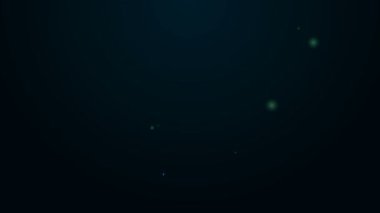 Parlayan neon hattı Meteoroloji termometresi siyah arkaplanda izole edilmiş ikonu ölçüyor. Termometre termometresi sıcak ya da soğuk hava gösteriyor. 4K Video hareketli grafik canlandırması