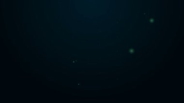 Parlayan neon hattı Meteoroloji termometresi siyah arkaplanda izole edilmiş ikonu ölçüyor. Termometre termometresi sıcak ya da soğuk hava gösteriyor. 4K Video hareketli grafik canlandırması