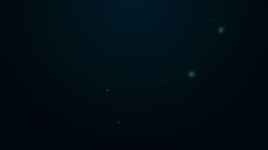 Parlayan neon hattı Meteoroloji termometresi siyah arkaplanda izole edilmiş ikonu ölçüyor. Termometre termometresi sıcak ya da soğuk hava gösteriyor. 4K Video hareketli grafik canlandırması