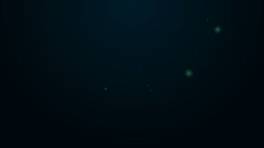 Parlayan neon hattı Bulut ve kara arka planda izole edilmiş ay simgesi. Bulutlu gece işareti. Uyku rüyalarının sembolü. Gece ya da yatak zamanı tabelası. 4K Video hareketli grafik canlandırması