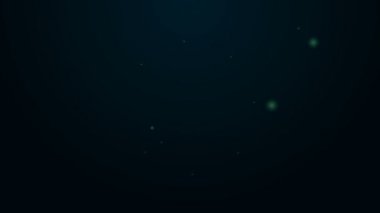 Parlayan neon hattı Tornado simgesi siyah arkaplanda izole edildi. Kasırga, kasırga, fırtına bacası, kasırga ya da hortum ikonu. 4K Video hareketli grafik canlandırması