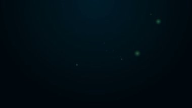 Siyah zemin üzerinde bulutların simgesi olan parlak neon çizgisi. 4K Video hareketli grafik canlandırması