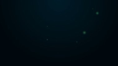 Parlayan neon çizgi simgesi siyah arkaplanda izole edildi. 4K Video hareketli grafik canlandırması