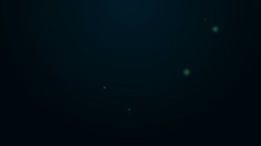 Parlayan neon hattı konum bulut simgesi siyah arkaplanda izole edildi. 4K Video hareketli grafik canlandırması