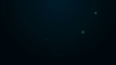 Parlayan neon hattı Golf bayrağı simgesi siyah arkaplanda izole edildi. Golf ekipmanı ya da aksesuar. 4K Video hareketli grafik canlandırması