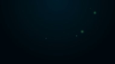 Parlayan neon hattı Polis arabası ve polis teşhircisi simgesi siyah arka planda izole edildi. Acil durum sireni. 4K Video hareketli grafik canlandırması