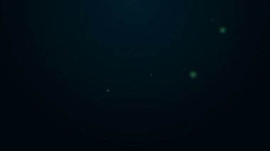 Parlayan neon hattı Hatchback araba simgesi siyah arkaplanda izole edildi. 4K Video hareketli grafik canlandırması