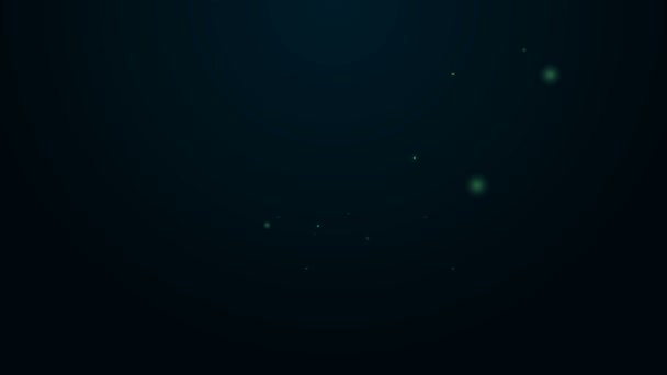 Zářící neonová čára Trénink, prezentační ikona izolovaná na černém pozadí. Grafická animace pohybu videa 4K — Stock video