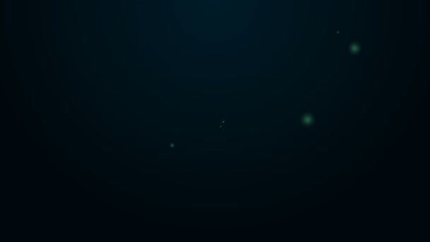 Világító neon vonal Négylevelű lóhere ikon elszigetelt fekete alapon. Boldog Szent Patrik napot. 4K Videó mozgás grafikus animáció — Stock videók