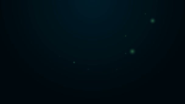 明亮的霓虹灯线狂野西部覆盖的四轮图标孤立在黑色的背景.4K视频运动图形动画 — 图库视频影像
