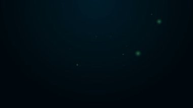 Parlayan neon hattı Hatchback araba simgesi siyah arkaplanda izole edildi. 4K Video hareketli grafik canlandırması