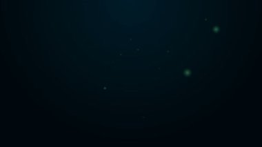 Parlayan neon hat trafik levhası. Siyah arkaplanda sinyal simgesi izole edildi. İşaretçi sembolü. Sokak bilgi tabelası. Yön tabelası. 4K Video hareketli grafik canlandırması