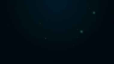 Parlayan neon hattı Burger simgesi siyah arkaplanda izole edildi. Hamburger ikonu. Çizburger sandviç tabelası. Fast food menüsü. 4K Video hareketli grafik canlandırması