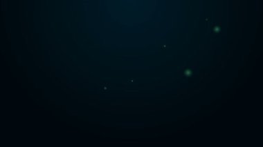 Parlayan neon çizgi oyun zar simgesi siyah arkaplanda izole edildi. Kumarhane kumarı. 4K Video hareketli grafik canlandırması