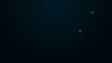 Parlayan neon hattı Kek simgesi siyah arkaplanda izole edildi. Doğum günün kutlu olsun. 4K Video hareketli grafik canlandırması