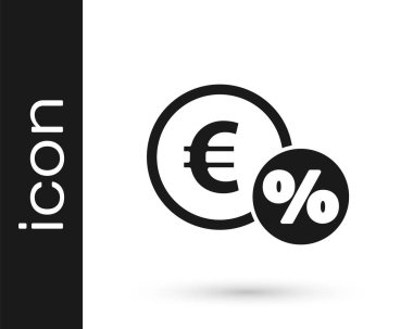 Beyaz arkaplanda yüzde yüz simgesi olan gri para sikkesi. Nakit bankacılık tabelası. Vektör İllüstrasyonu.